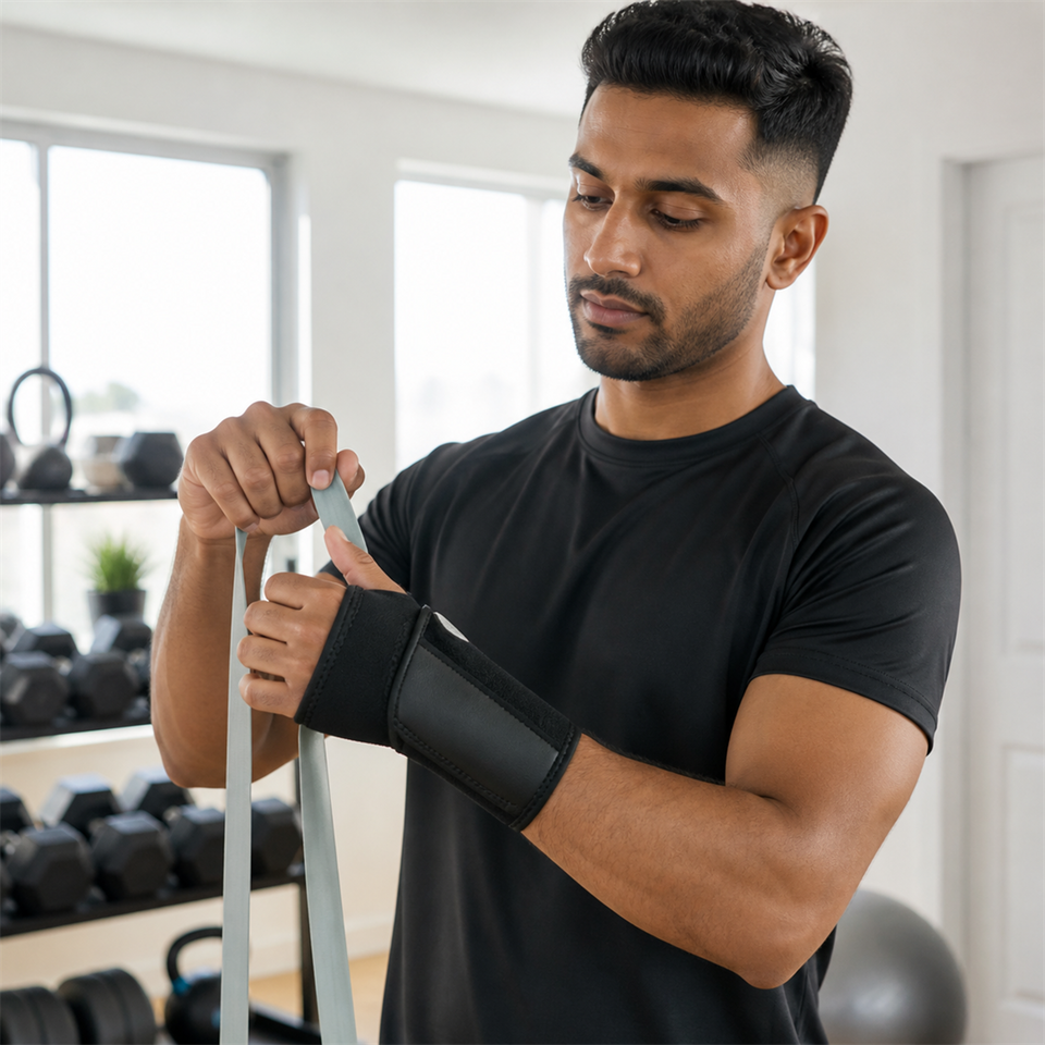 WristGuard™ Support Splint shown in everyday use
