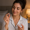 SilentNight™ Magnetic Nasal Clip shown in everyday use