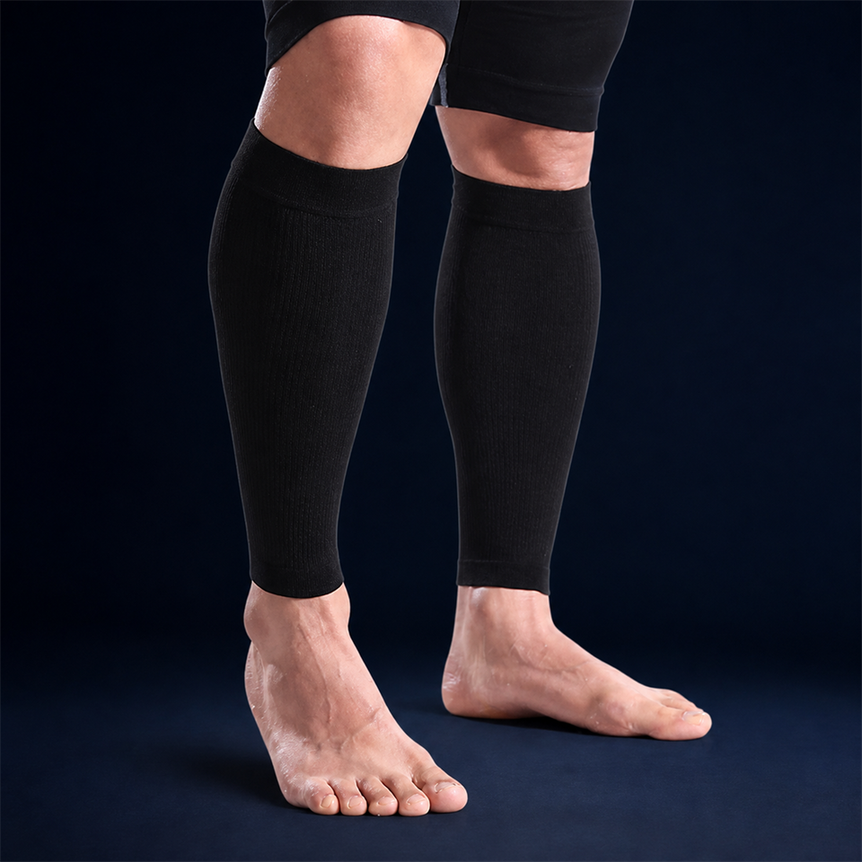 CalfFlex™ Compression Calf Sleeves shown in everyday use