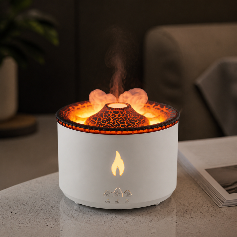 AuraCalm™ Volcano Aroma Diffuser shown in everyday use