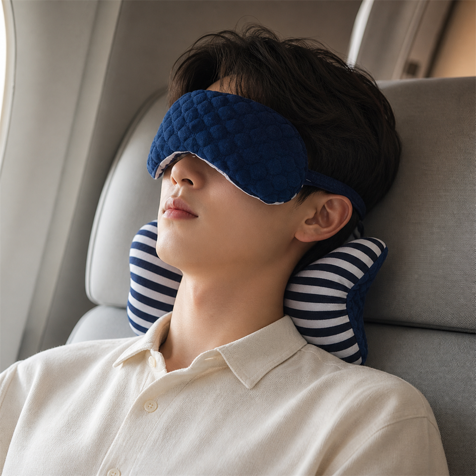 DreamSoft™ Weighted Travel Eye Pillow shown in everyday use