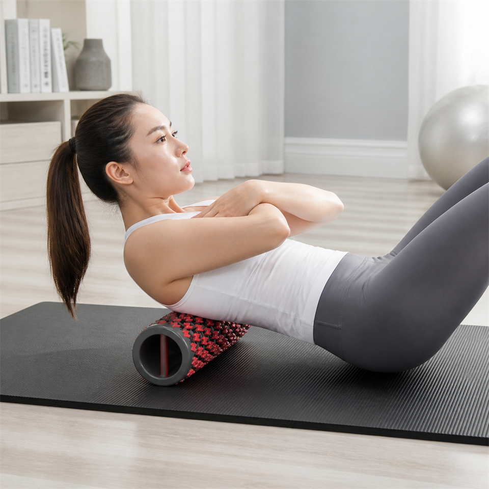 RecoverRoll™ Adjustable Travel Foam Roller shown in everyday use