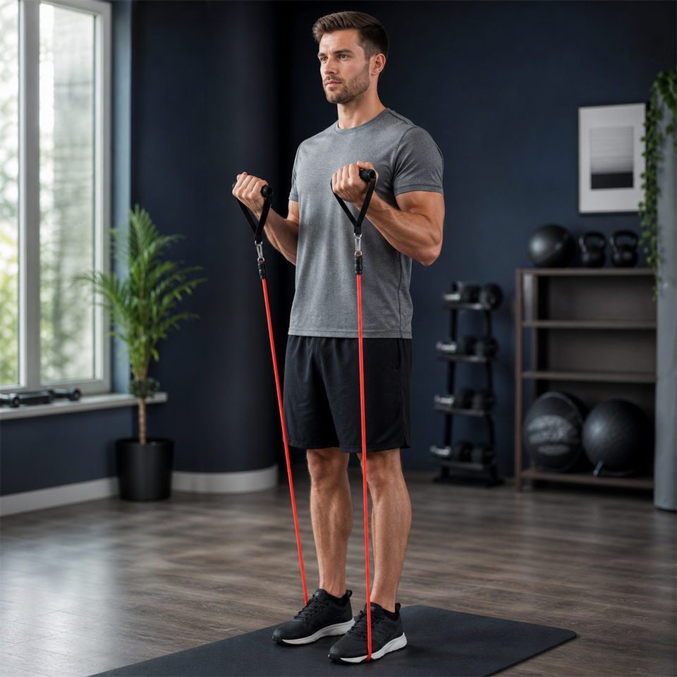 FlexBand™ 11-Piece Resistance Workout System shown in everyday use