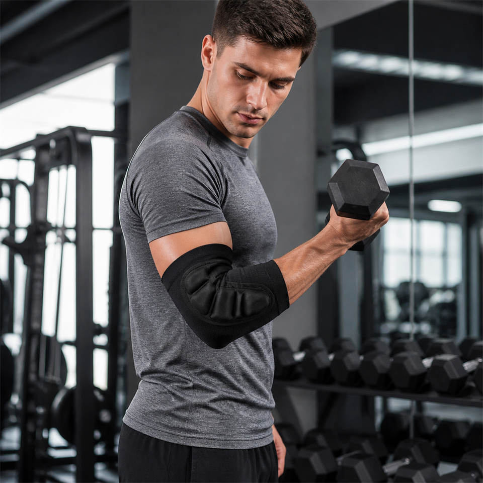 ElbowGuard™ Compression Support Brace shown in everyday use
