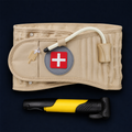 DecompressPro™ Lumbar Traction Belt included items and scale