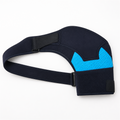 ShoulderGuard™ Support Brace with Ice/Heat Pack included items and scale