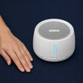DreamSound™ White Noise Sleep Machine included items and scale