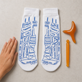 SoleRevive™ Acupressure Reflexology Socks included items and scale