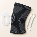 PatellaGuard™ Pro Spring Support Brace included items and scale