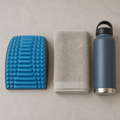 LumbarArch™ Support & Stretch Pillow included items and scale