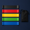 FlexBand™ 5-Level Resistance Band Set included items and scale