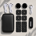 PulseRelief™ Wireless TENS + EMS Unit included items and scale
